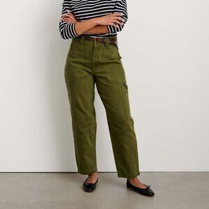 Alex Mill Pheobe Utility Cotton Cargo Pants Army Olive Green Size 25 NEW NWT